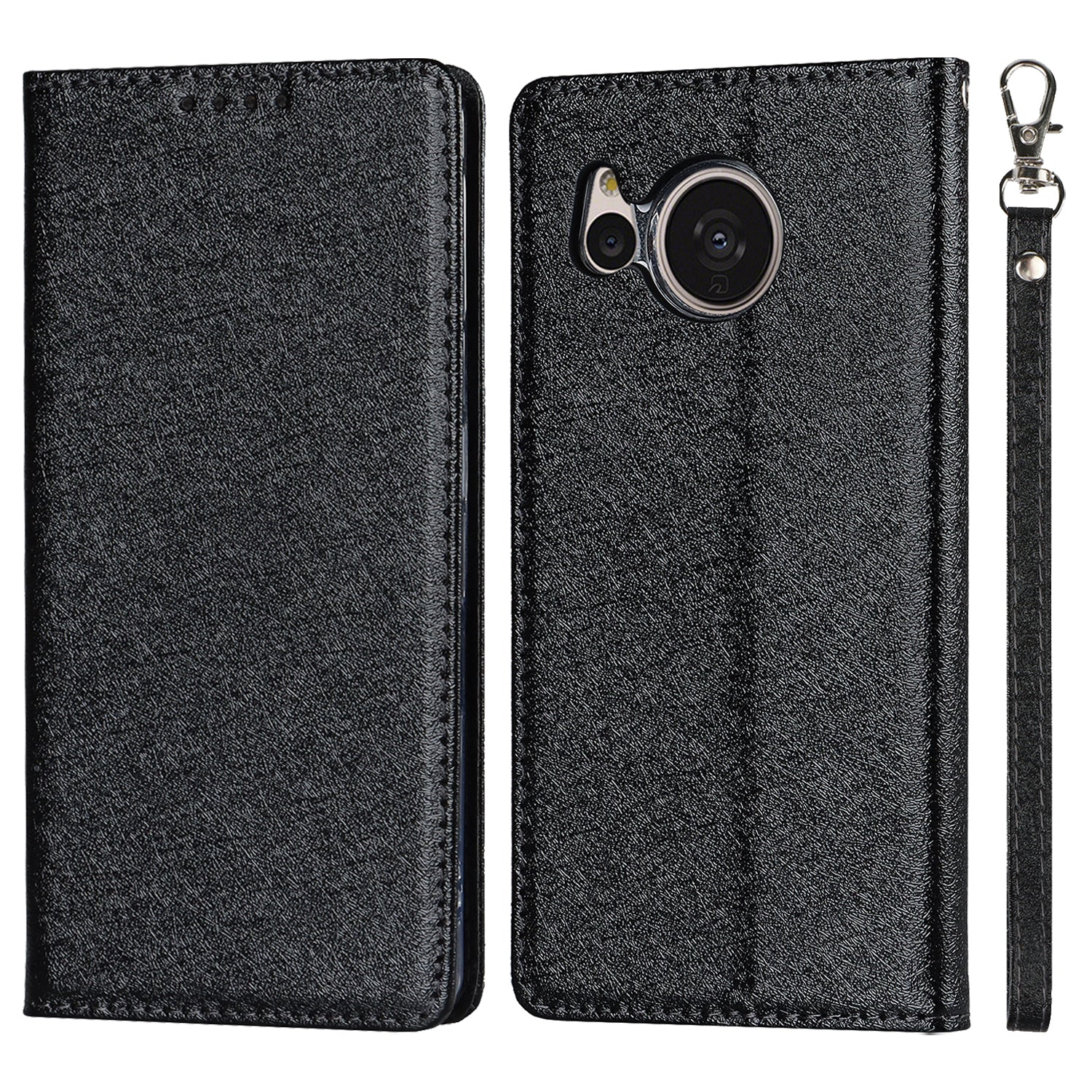 For Sharp Aquos Sense 7 Plus Scratch-resistant PU Leather Silk Texture Wallet Phone Case Stand Protector with Wrist Strap For Sharp Aquos Sense 7 Plus Scratch-resistant PU Leather Silk Texture Wallet Phone Case Stand Protector with Wrist Strap